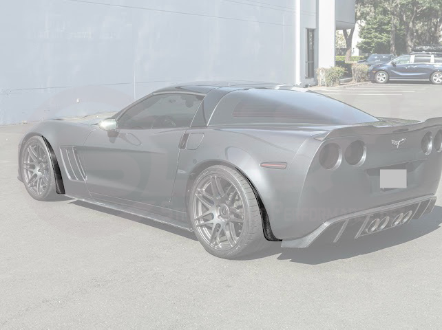 2005-2013 Chevrolet Corvette C6 |Z06 ZR1 STYLE CARBON FIBER Front & Rear Splash Guard Mud Flaps